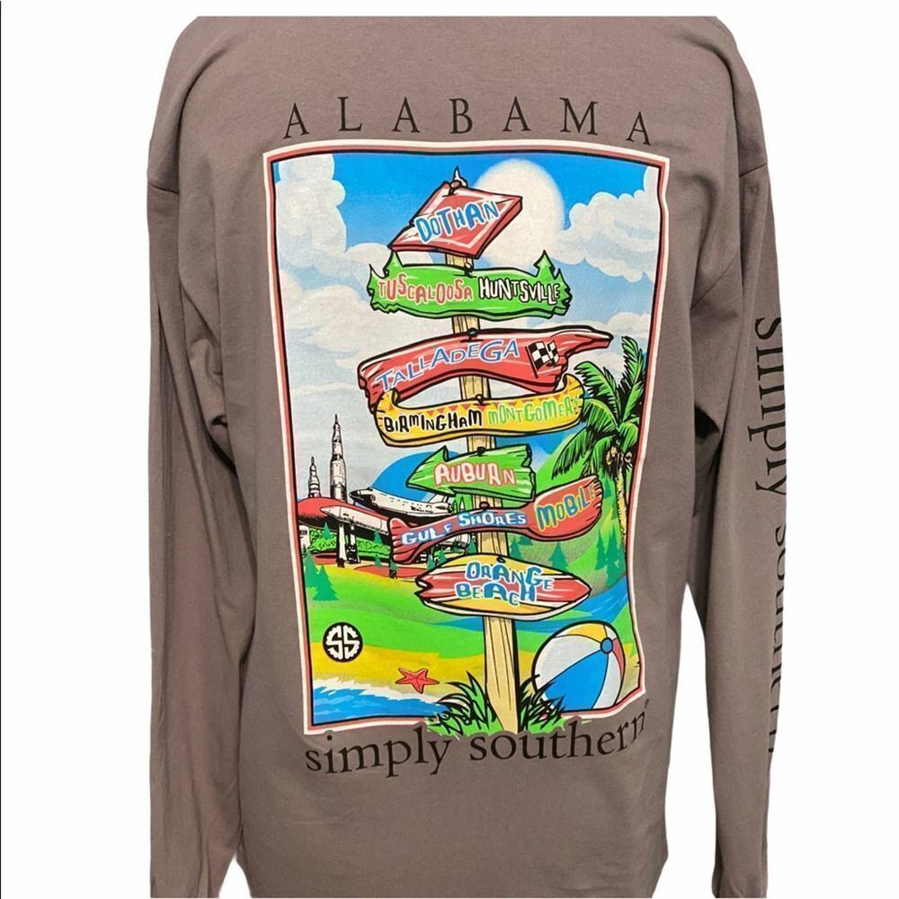 Simply‎ Southern Alabama State T-Shirt Gray Small - Picture 12 of 16